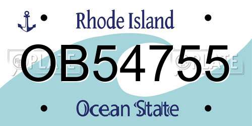 OB54755 Rhode Island License Plate