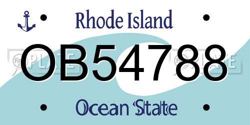 OB54788 Rhode Island License Plate