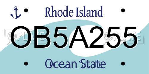 OB5A255 Rhode Island License Plate