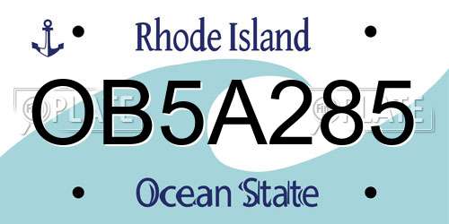 OB5A285 Rhode Island License Plate