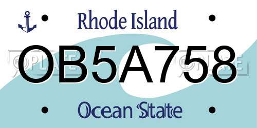 OB5A758 Rhode Island License Plate