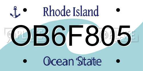 OB6F805 Rhode Island License Plate