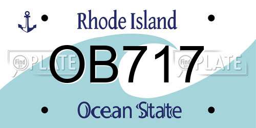 OB717 Rhode Island License Plate