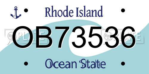 OB73536 Rhode Island License Plate
