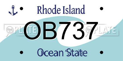 OB737 Rhode Island License Plate