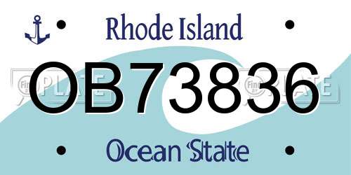 OB73836 Rhode Island License Plate