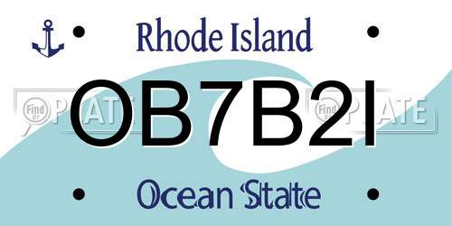 OB7B2I Rhode Island License Plate