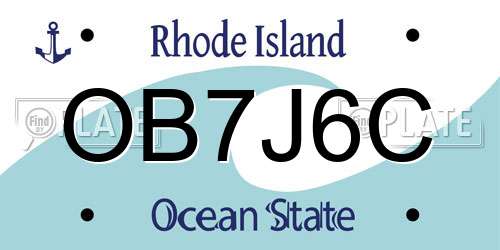 OB7J6C Rhode Island License Plate