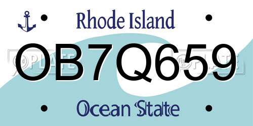 OB7Q659 Rhode Island License Plate