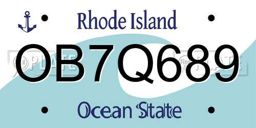 OB7Q689 Rhode Island License Plate