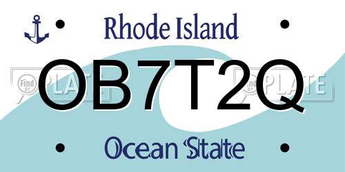 OB7T2Q Rhode Island License Plate