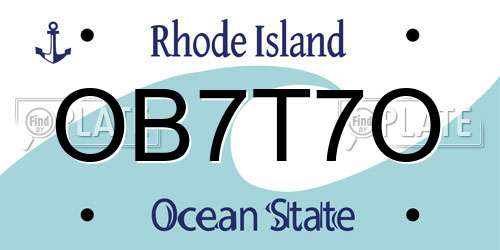 OB7T7O Rhode Island License Plate