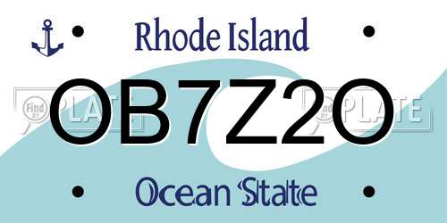 OB7Z2O Rhode Island License Plate