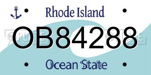 OB84288 Rhode Island License Plate