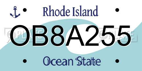 OB8A255 Rhode Island License Plate