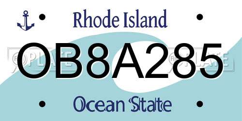 OB8A285 Rhode Island License Plate