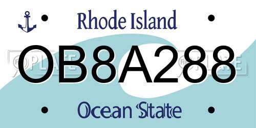 OB8A288 Rhode Island License Plate