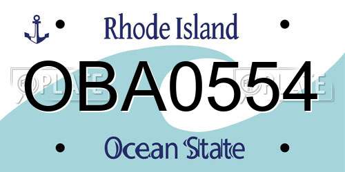 OBA0554 Rhode Island License Plate
