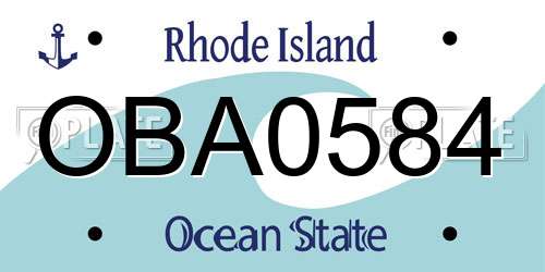 OBA0584 Rhode Island License Plate