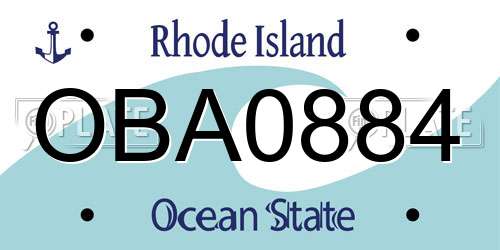 OBA0884 Rhode Island License Plate