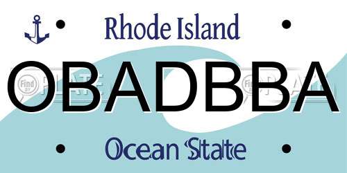 OBADBBA Rhode Island License Plate