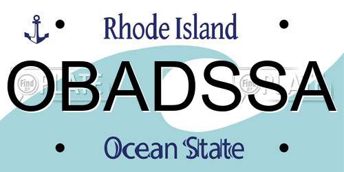 OBADSSA Rhode Island License Plate