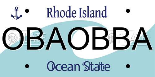 OBAOBBA Rhode Island License Plate