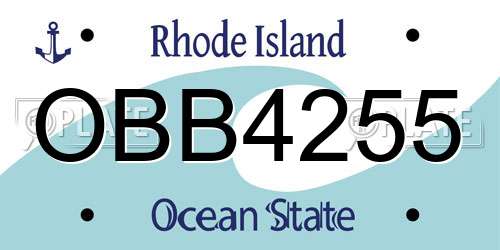OBB4255 Rhode Island License Plate