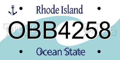 OBB4258 Rhode Island License Plate