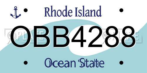 OBB4288 Rhode Island License Plate