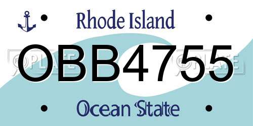 OBB4755 Rhode Island License Plate