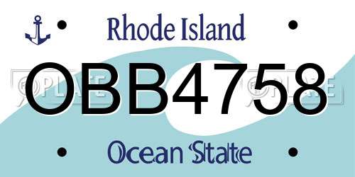 OBB4758 Rhode Island License Plate