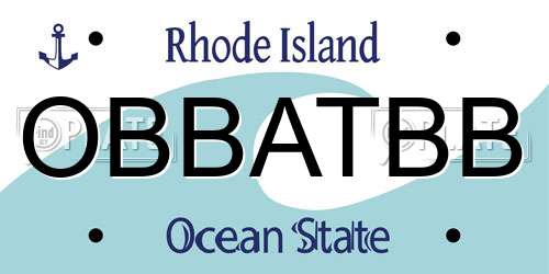 OBBATBB Rhode Island License Plate