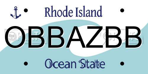 OBBAZBB Rhode Island License Plate