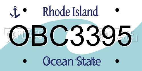 OBC3395 Rhode Island License Plate