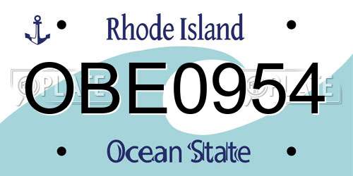 OBE0954 Rhode Island License Plate