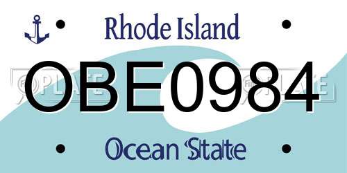 OBE0984 Rhode Island License Plate