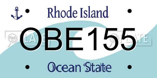 OBE155 Rhode Island License Plate