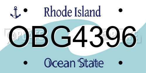 OBG4396 Rhode Island License Plate