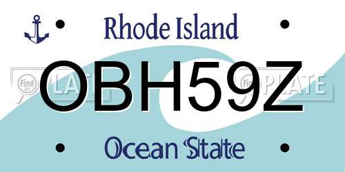 OBH59Z Rhode Island License Plate