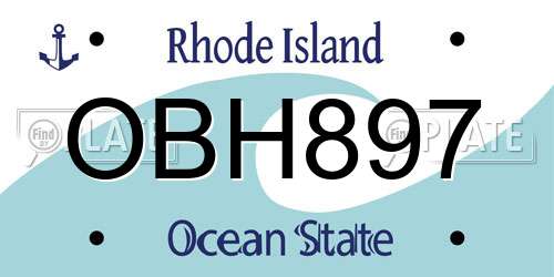 OBH897 Rhode Island License Plate