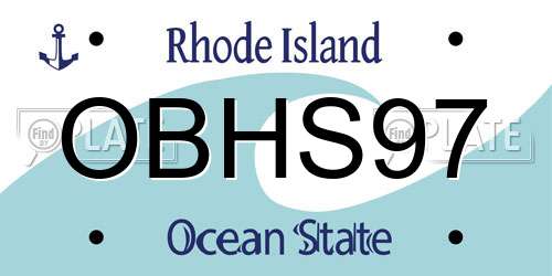 OBHS97 Rhode Island License Plate