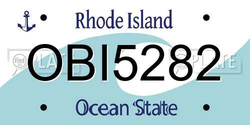 OBI5282 Rhode Island License Plate