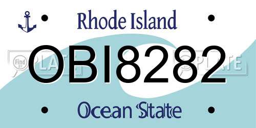 OBI8282 Rhode Island License Plate