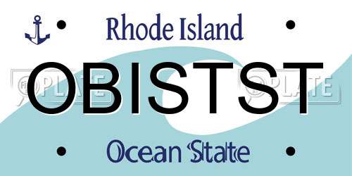 OBISTST Rhode Island License Plate
