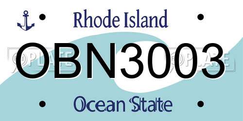 OBN3003 Rhode Island License Plate