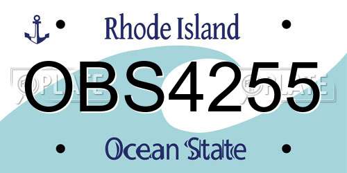 OBS4255 Rhode Island License Plate