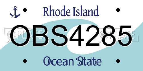 OBS4285 Rhode Island License Plate