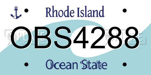 OBS4288 Rhode Island License Plate