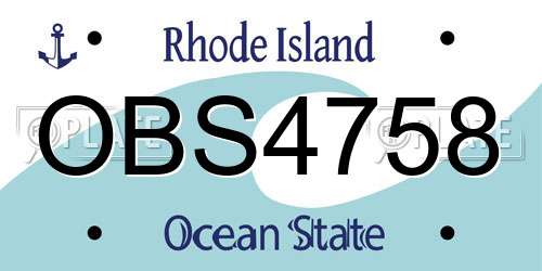 OBS4758 Rhode Island License Plate